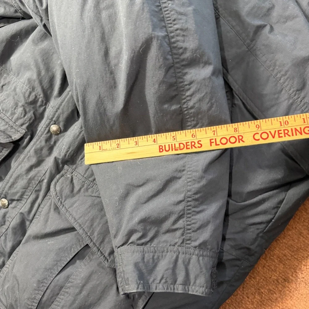 The North Face Mens Vintage Mountain Parka Jacket Black Down Fill Large Hooded